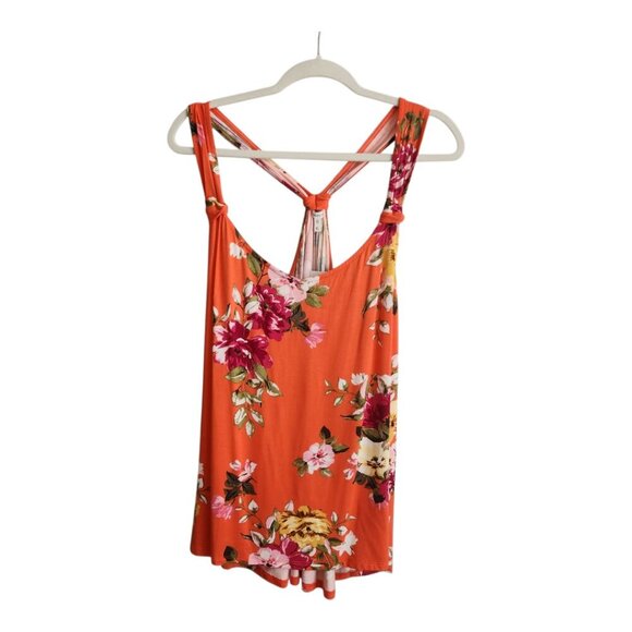 Maurices Orange Floral Print Racerback Tank NWT Size XL - Picture 1 of 10